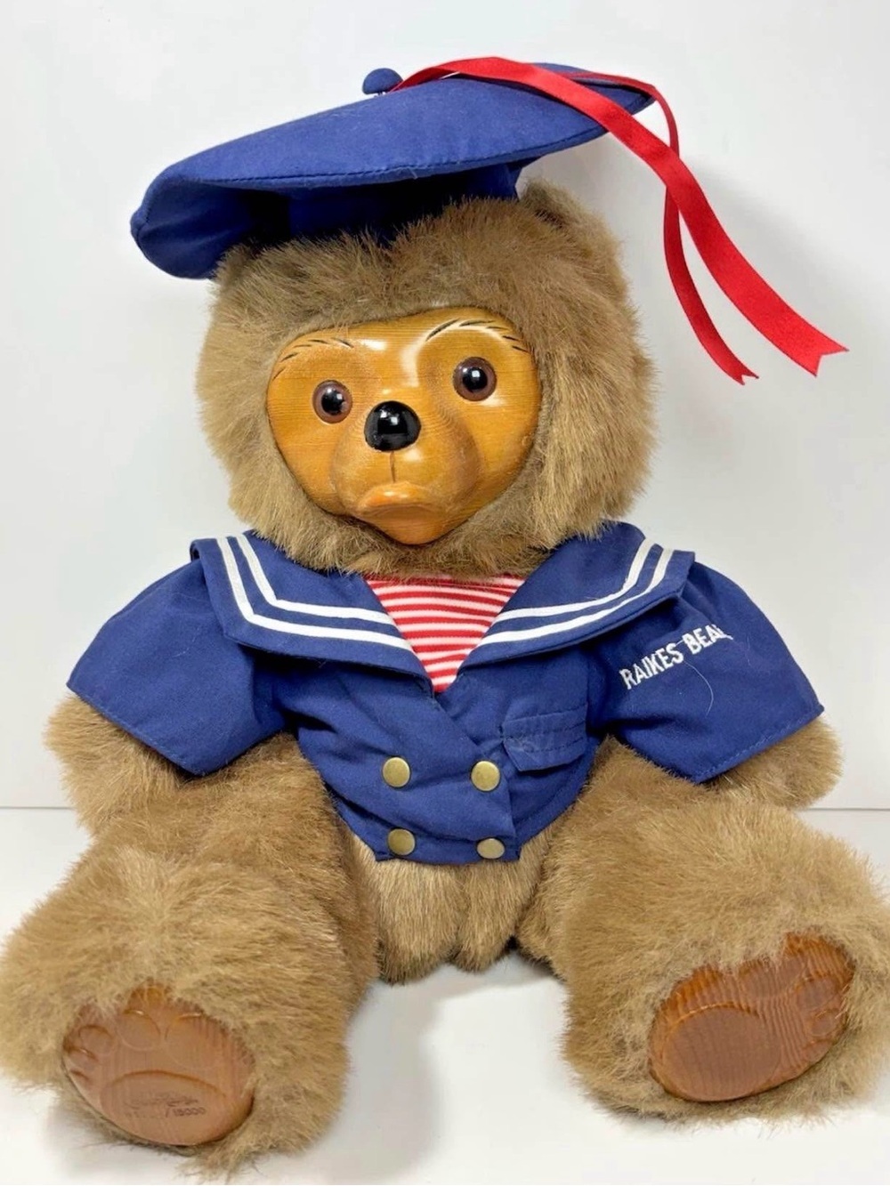 Raikes Plush & Wood Sailor Teddy Bear in Blue Sailor Outfit